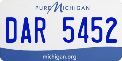 MI license plate DAR5452