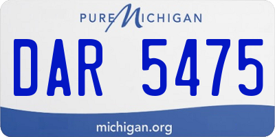 MI license plate DAR5475