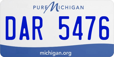 MI license plate DAR5476