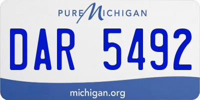 MI license plate DAR5492