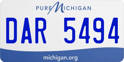 MI license plate DAR5494