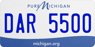 MI license plate DAR5500