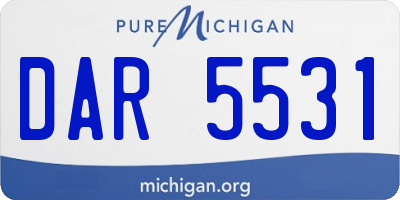 MI license plate DAR5531