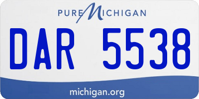 MI license plate DAR5538