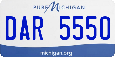 MI license plate DAR5550