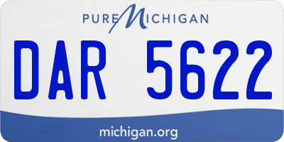 MI license plate DAR5622
