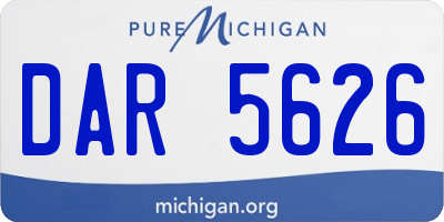 MI license plate DAR5626