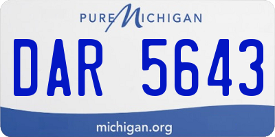 MI license plate DAR5643