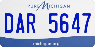 MI license plate DAR5647