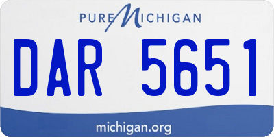 MI license plate DAR5651