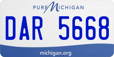 MI license plate DAR5668