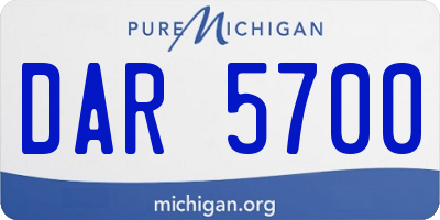 MI license plate DAR5700