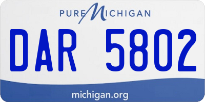 MI license plate DAR5802