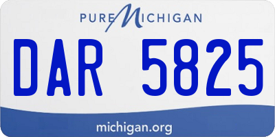 MI license plate DAR5825