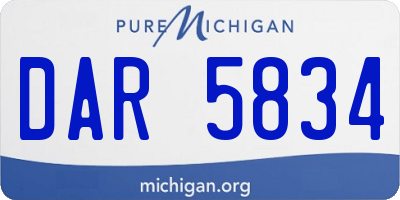 MI license plate DAR5834