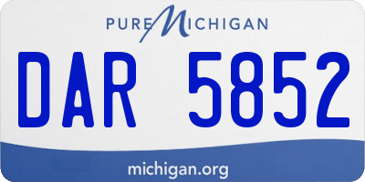 MI license plate DAR5852