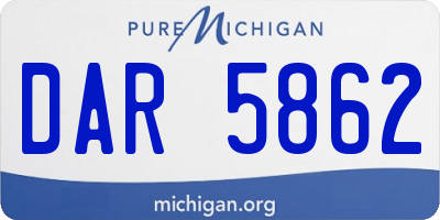MI license plate DAR5862