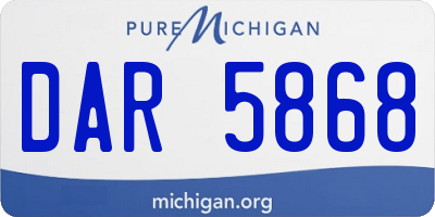 MI license plate DAR5868