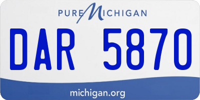 MI license plate DAR5870