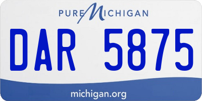 MI license plate DAR5875