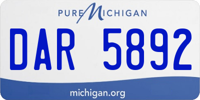 MI license plate DAR5892