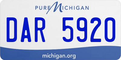MI license plate DAR5920
