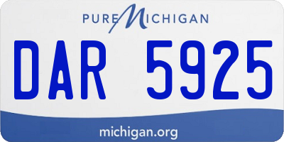 MI license plate DAR5925