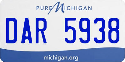 MI license plate DAR5938