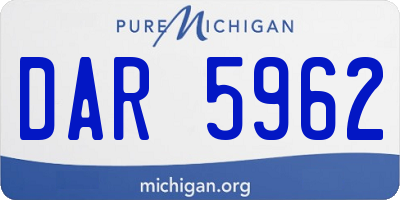 MI license plate DAR5962