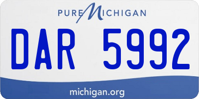 MI license plate DAR5992