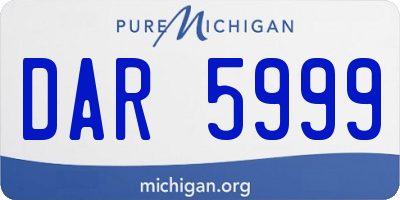 MI license plate DAR5999