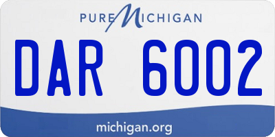 MI license plate DAR6002