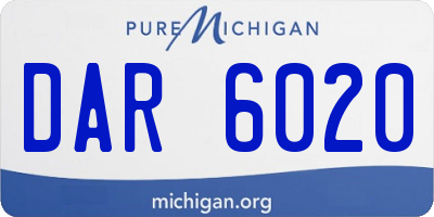 MI license plate DAR6020