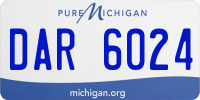 MI license plate DAR6024