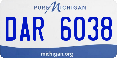 MI license plate DAR6038