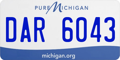 MI license plate DAR6043