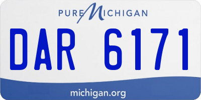 MI license plate DAR6171