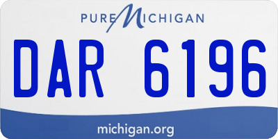MI license plate DAR6196