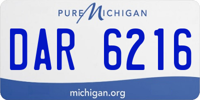 MI license plate DAR6216