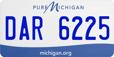 MI license plate DAR6225