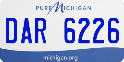 MI license plate DAR6226