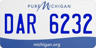 MI license plate DAR6232
