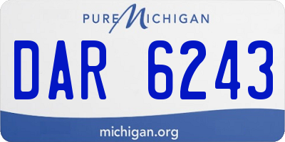 MI license plate DAR6243