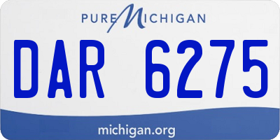 MI license plate DAR6275