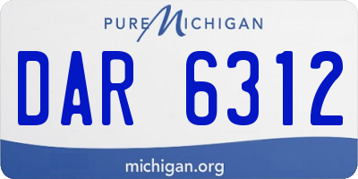 MI license plate DAR6312