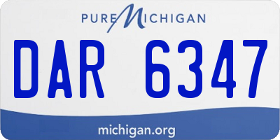 MI license plate DAR6347