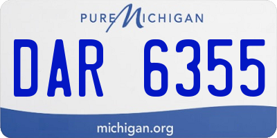 MI license plate DAR6355