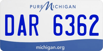 MI license plate DAR6362
