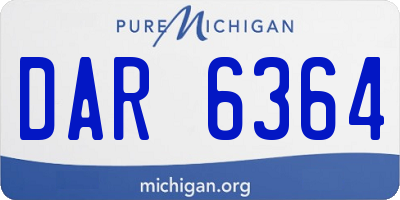 MI license plate DAR6364