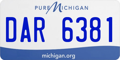 MI license plate DAR6381